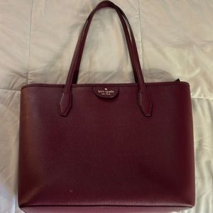 Kate Spade - Tote bag 11x24x5. Beautiful burgundy color.